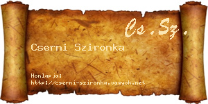 Cserni Szironka névjegykártya